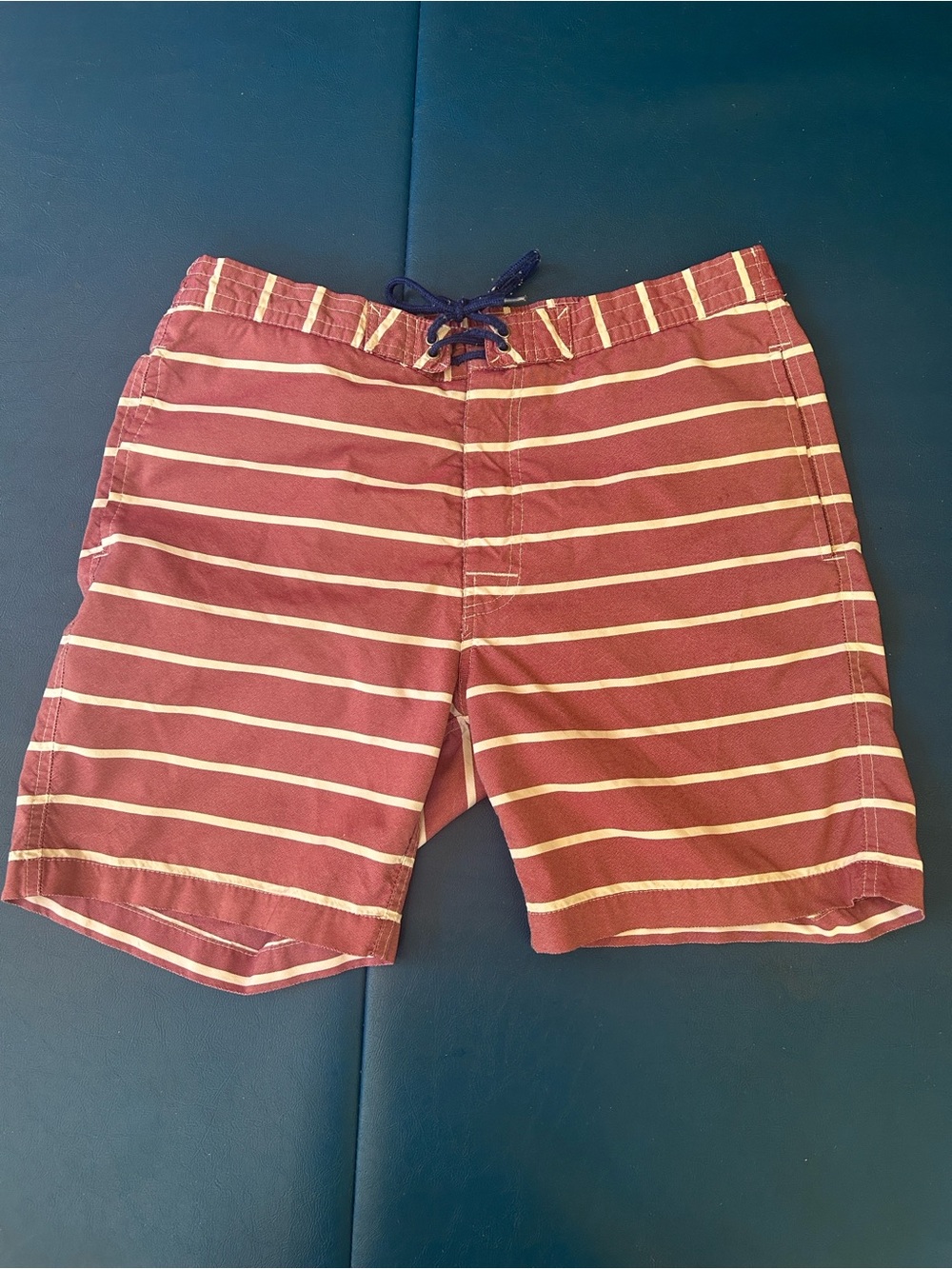 Brooks Brothers Red and White Striped Swim Trunks M